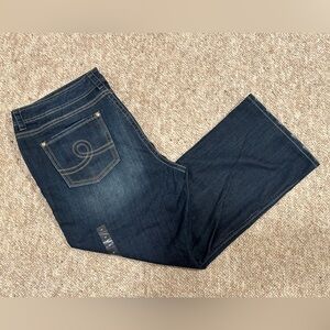 NWT Seven 7 Jeans Melissa McCarthy Size 26 Bootcut Jeans Dark Wash Thick Stitch